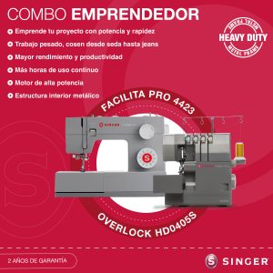 COMBO HEAVVY DUTY FACILITA PRO 4423 + OVERLOCK HD0405S